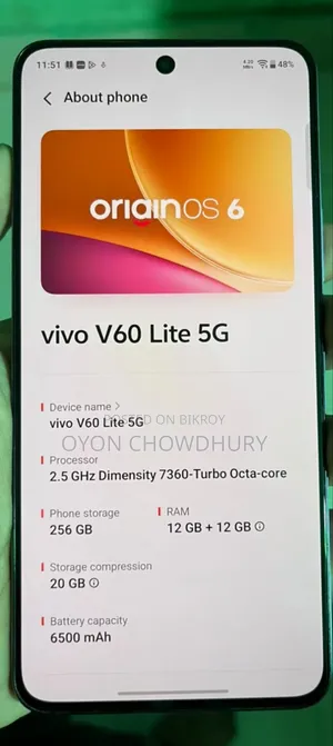 Vivo V60 Lite 256 GB Silver