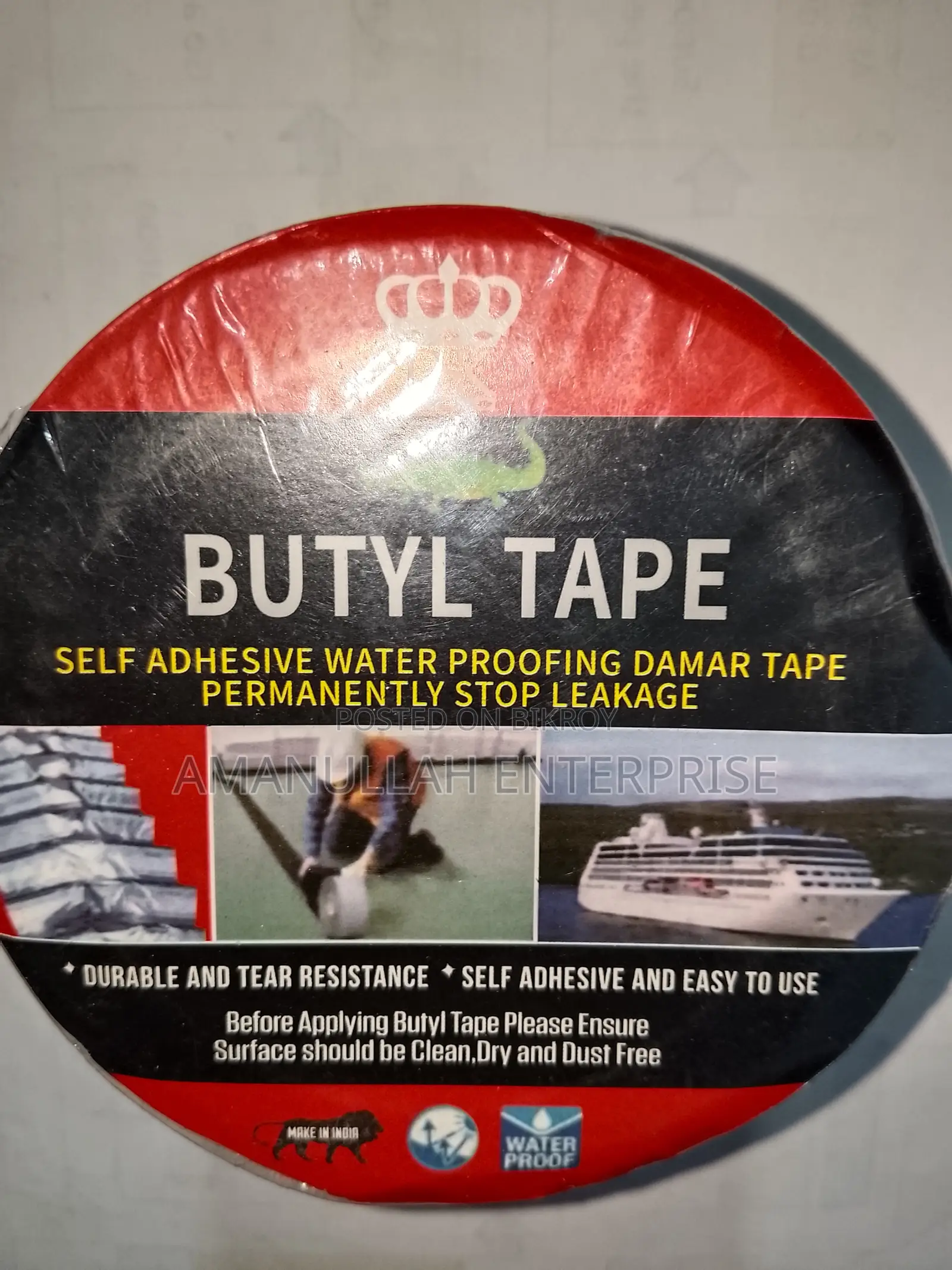 Waterproof Butyl Aluminum Foil Tape | Permanent Leak Repair.