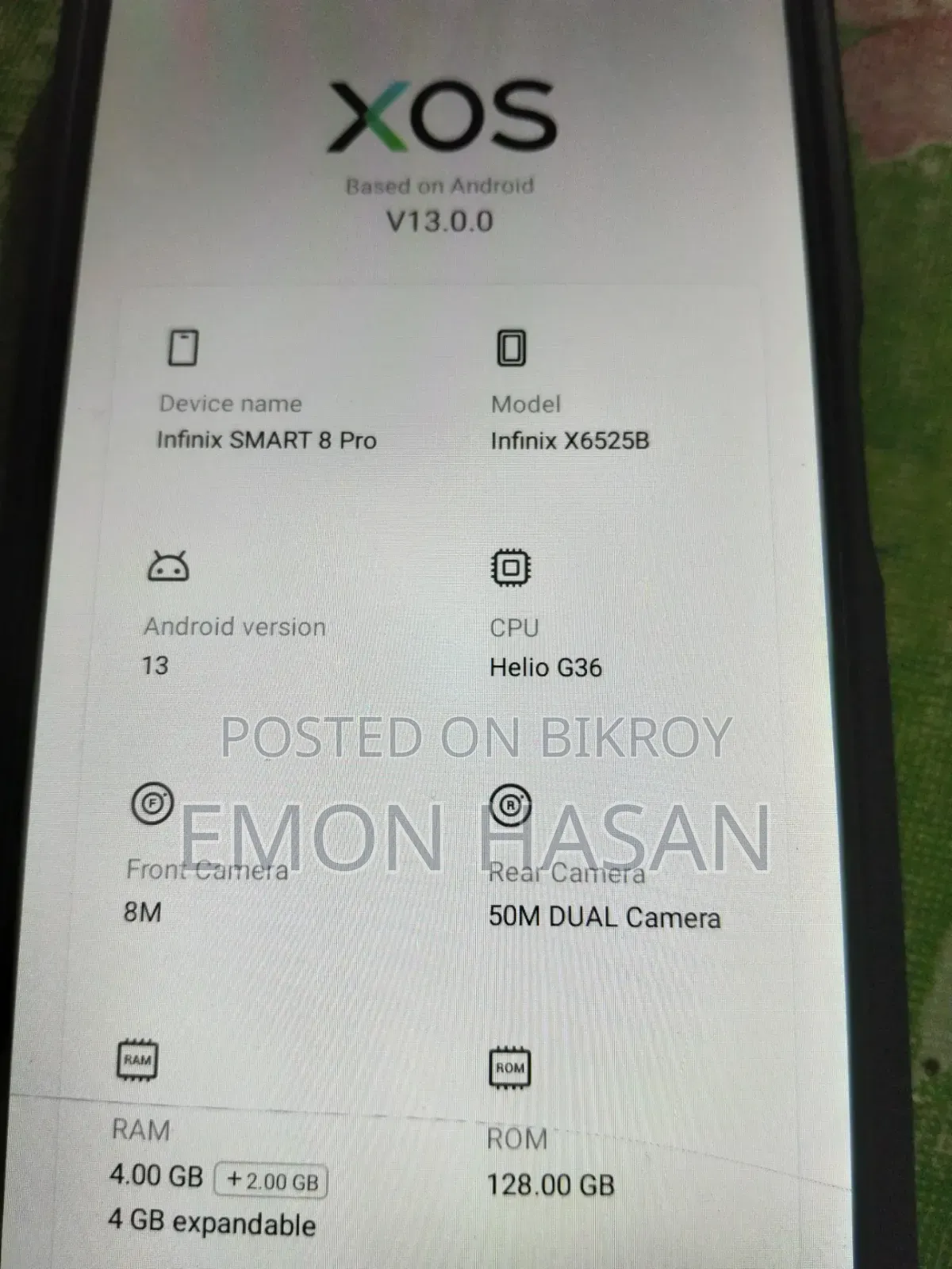 Infinix Smart 8 128 GB Blue