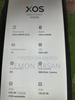 Infinix Smart 8 128 GB Blue