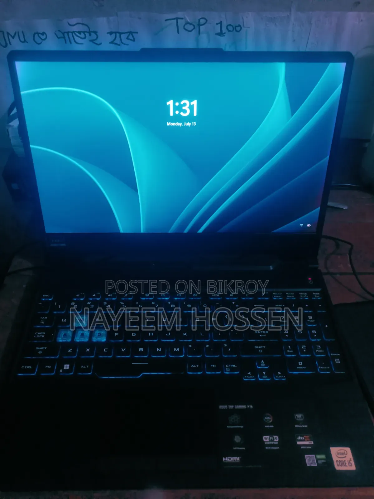Laptop Asus TUF Gaming F15 16GB Intel Core I5 SSD 512GB