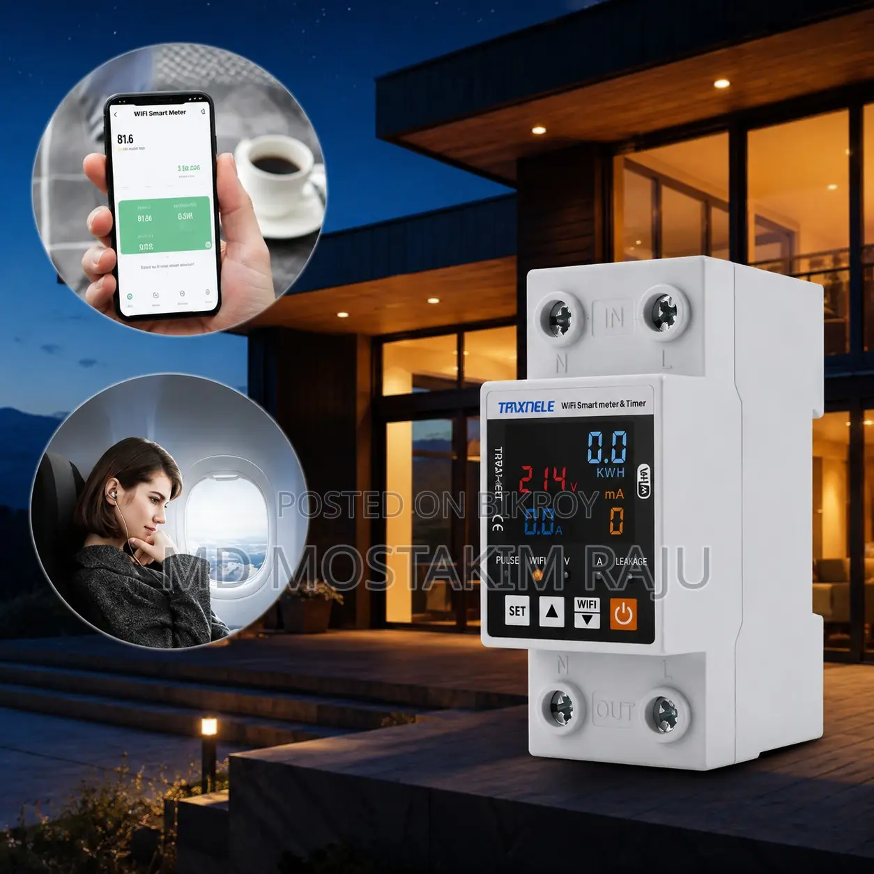Smart Wifi Automatic Circuit Breaker With LCD Display