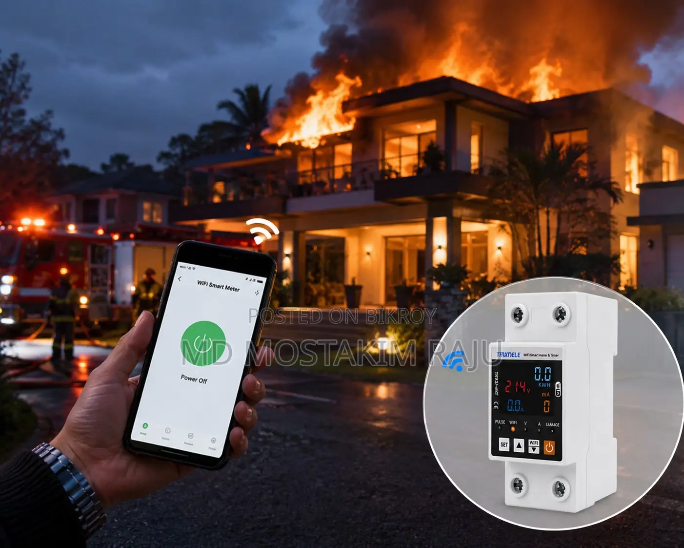 Smart Wifi Automatic Circuit Breaker With LCD Display