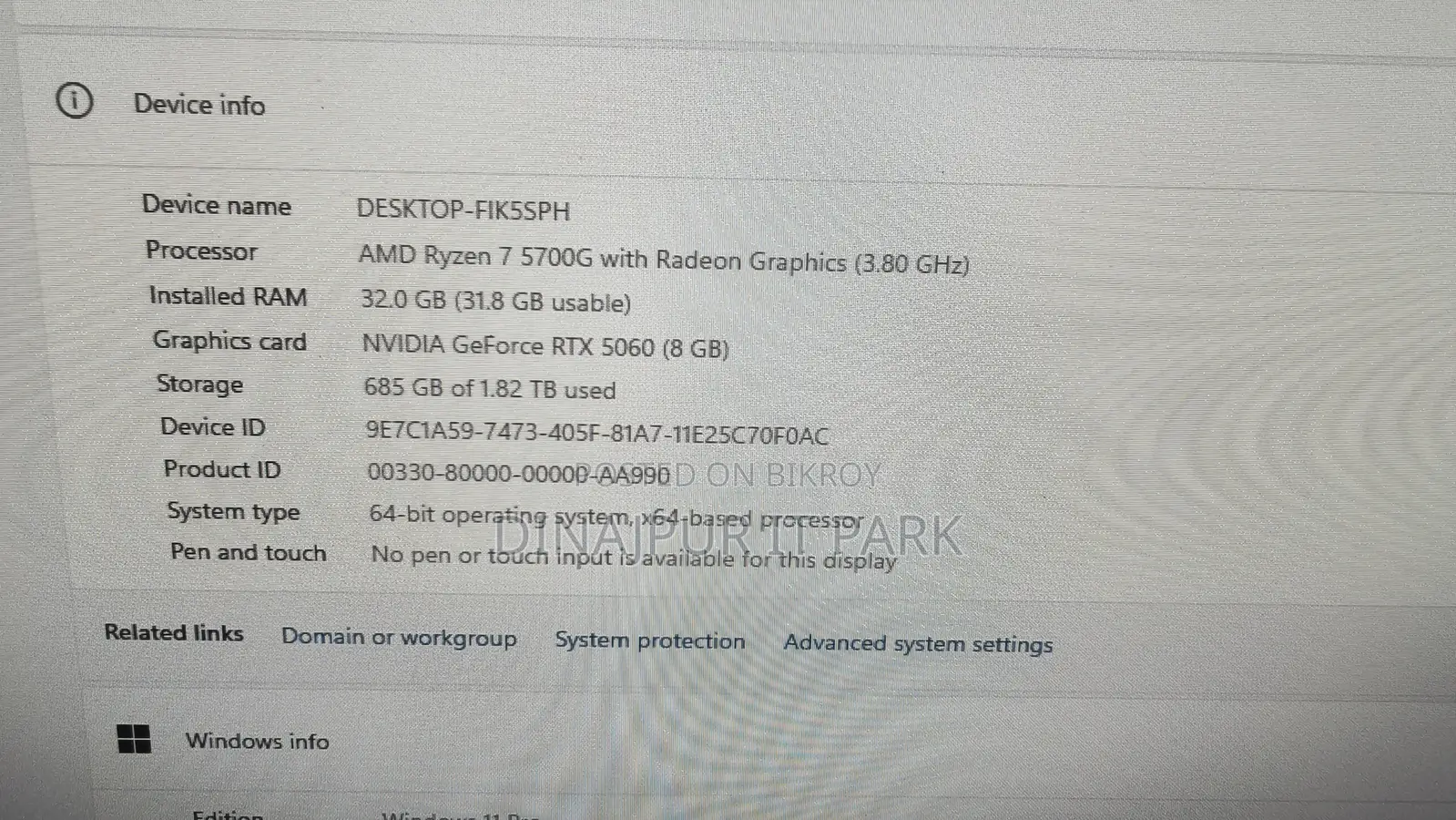 Desktop Computer Asus 32GB SSD 2T