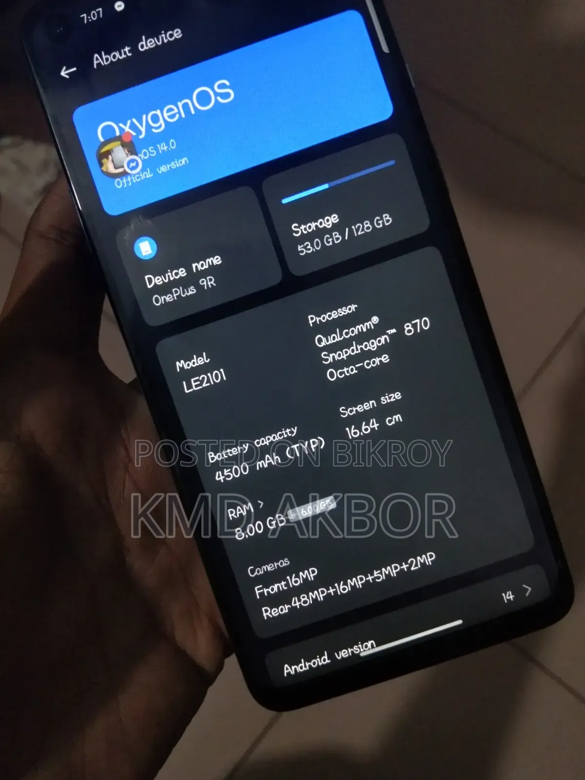 OnePlus 9R 128 GB Gray
