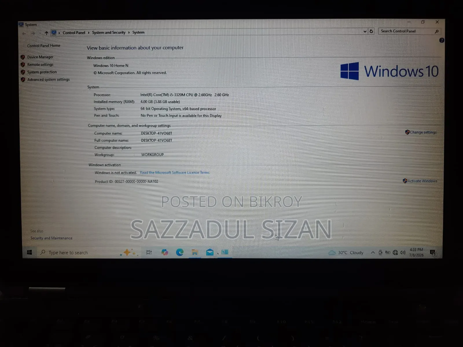 Laptop Dell Inspiron 14 4GB Intel Core i5 HDD+SSD 128GB