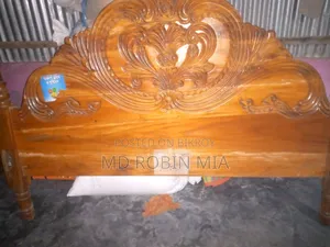 Solid wood bed