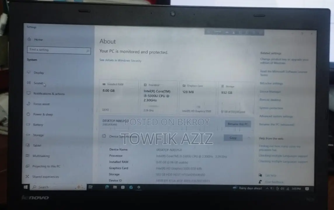 Laptop Lenovo ThinkPad T450 8GB Intel Core I5 HDD 1TB