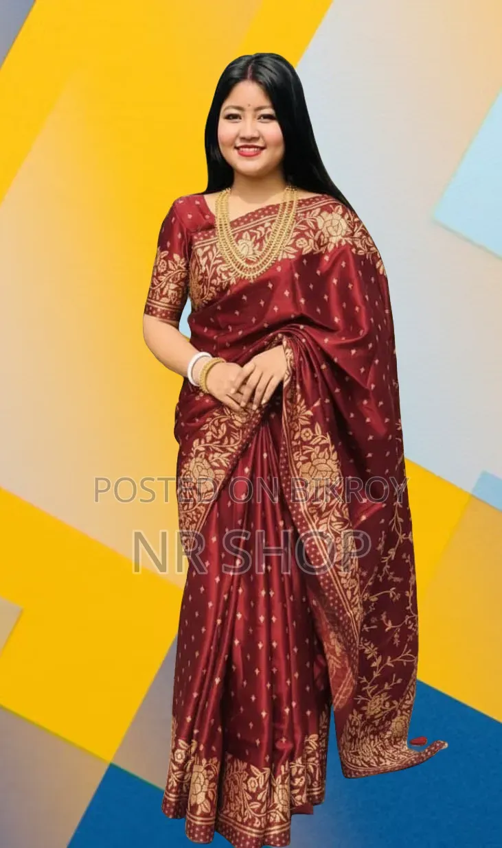 Premium Stylish Japanese Silk Saree (With Matching Blouse Piece)
