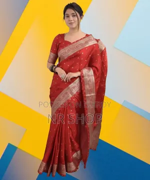 Premium Stylish Japanese Silk Saree (With Matching Blouse Piece)