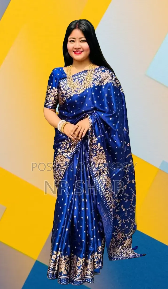 Premium Stylish Japanese Silk Saree (With Matching Blouse Piece)