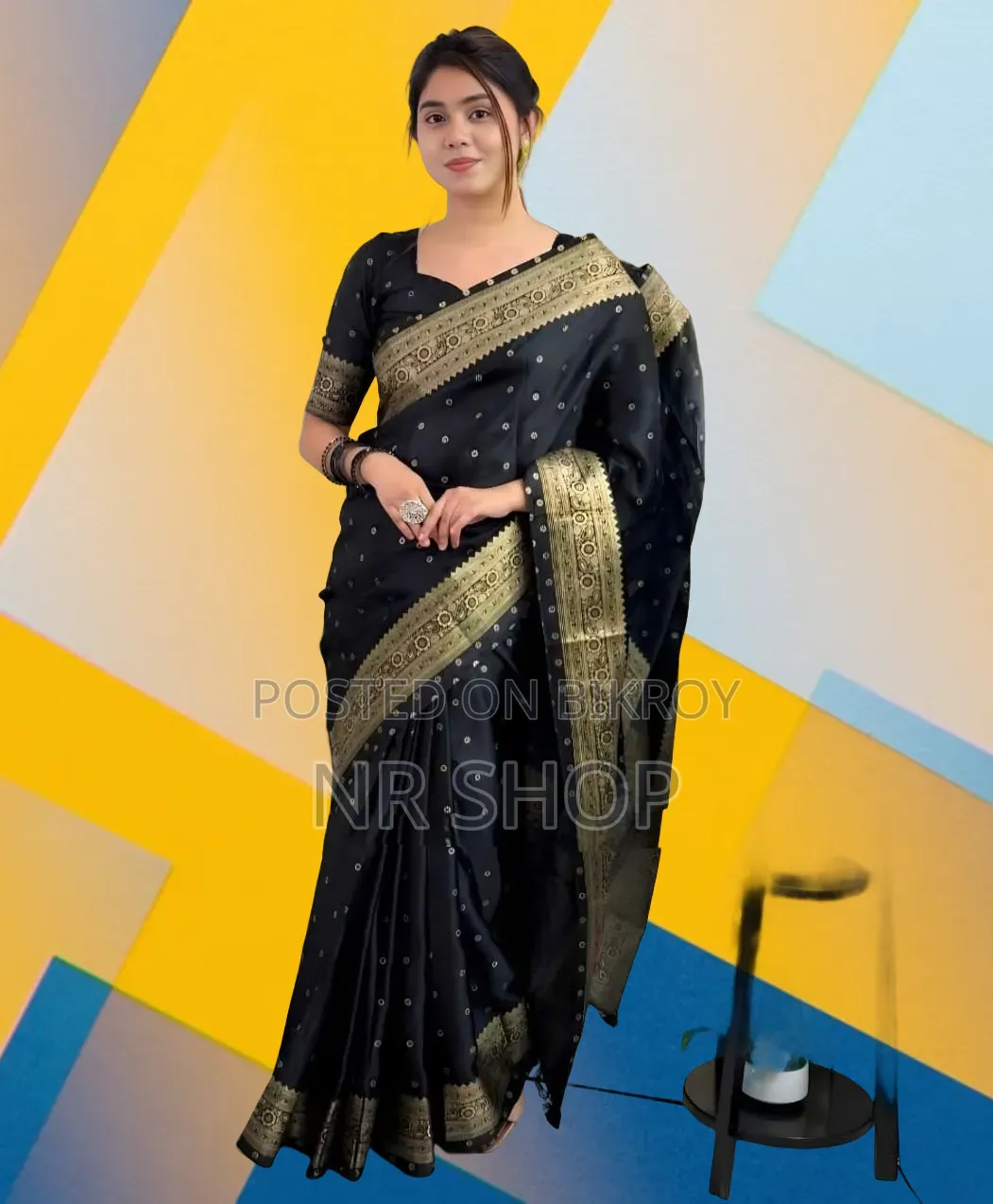 Premium Stylish Japanese Silk Saree (With Matching Blouse Piece)