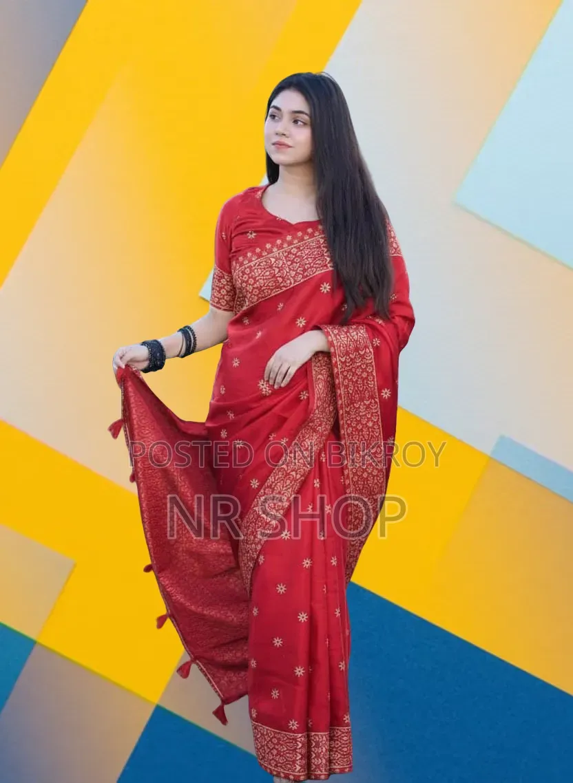 Premium Stylish Japanese Silk Saree (With Matching Blouse Piece)