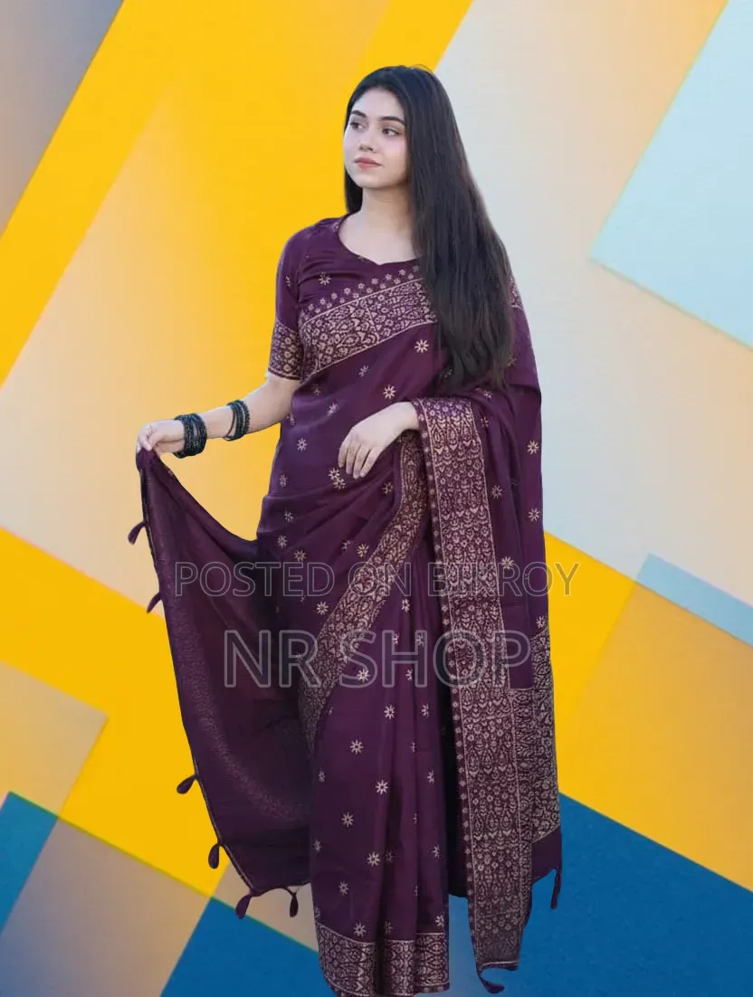 Premium Stylish Japanese Silk Saree (With Matching Blouse Piece)