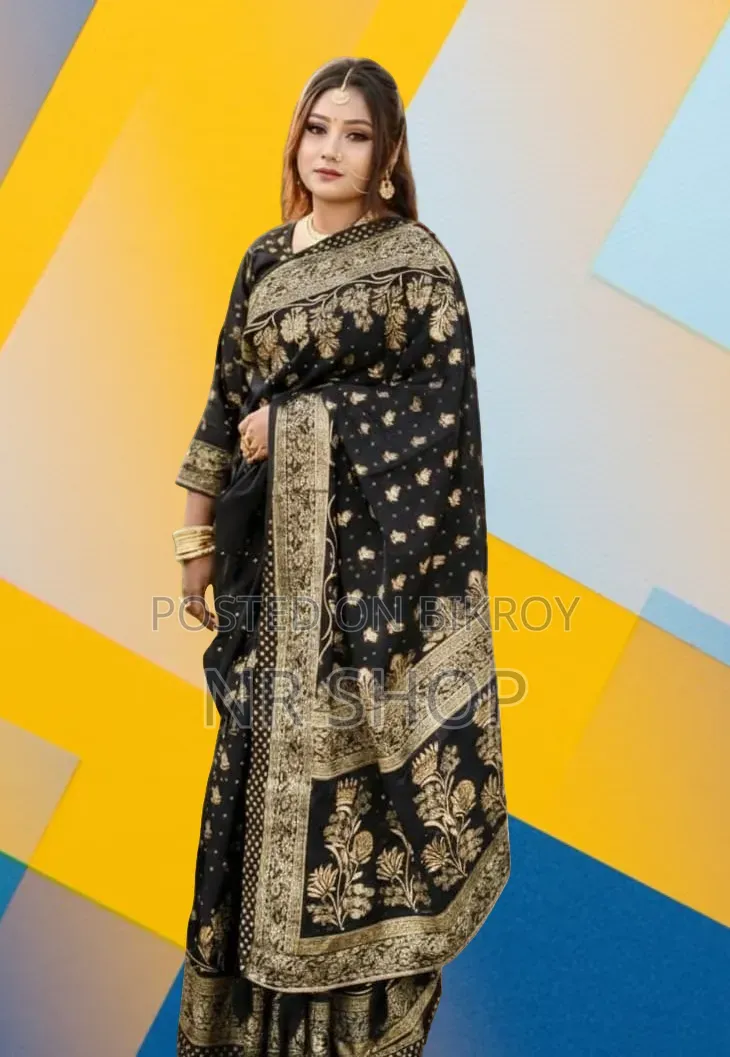 Premium Stylish Japanese Silk Saree (With Matching Blouse Piece)