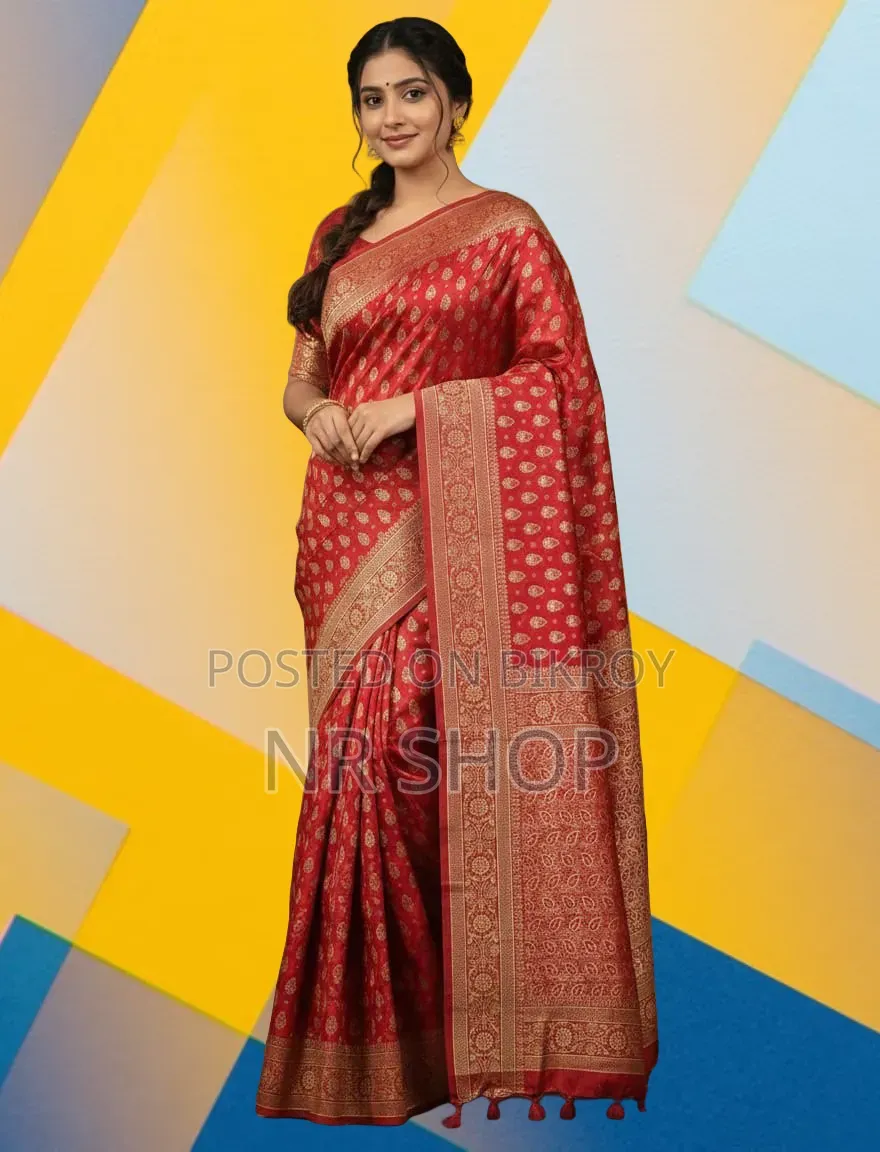Premium Stylish Japanese Silk Saree (With Matching Blouse Piece)
