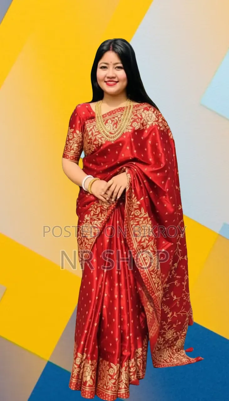 Premium Stylish Japanese Silk Saree (With Matching Blouse Piece)