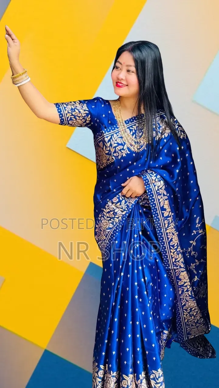 Premium Stylish Japanese Silk Saree (With Matching Blouse Piece)