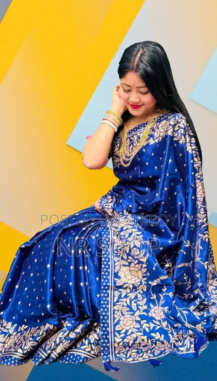 Premium Stylish Japanese Silk Saree (With Matching Blouse Piece)