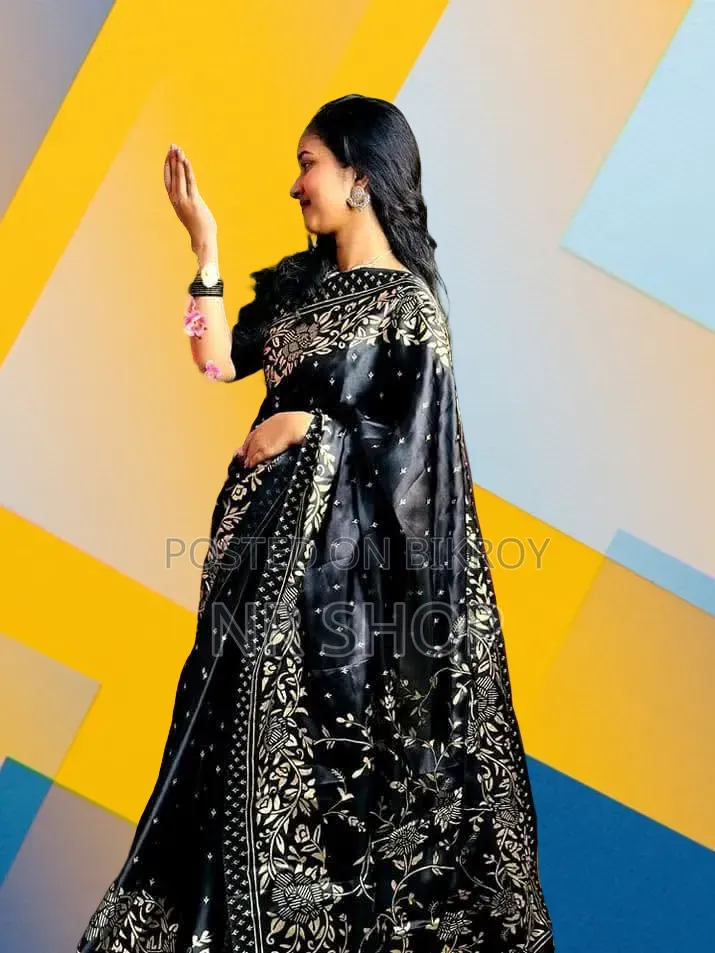 Premium Stylish Japanese Silk Saree (With Matching Blouse Piece)