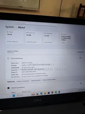 ল্যাপটপ ডেল ল্যাটিটিউড ৩৫১০ ১৬জিবি ইন্টেল কোর আই৫ এসএসডি ২৫৬জিবি