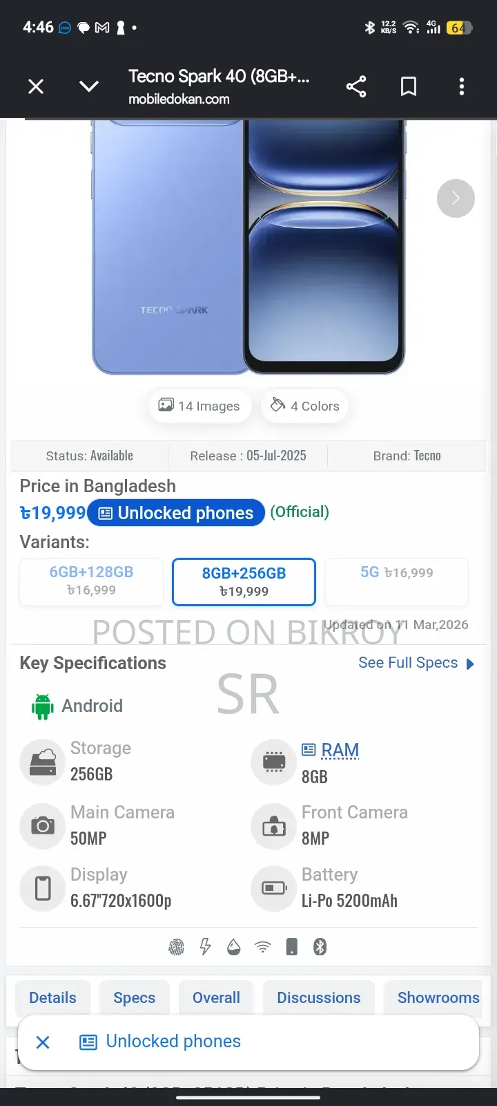 Tecno Spark 40 256 GB White