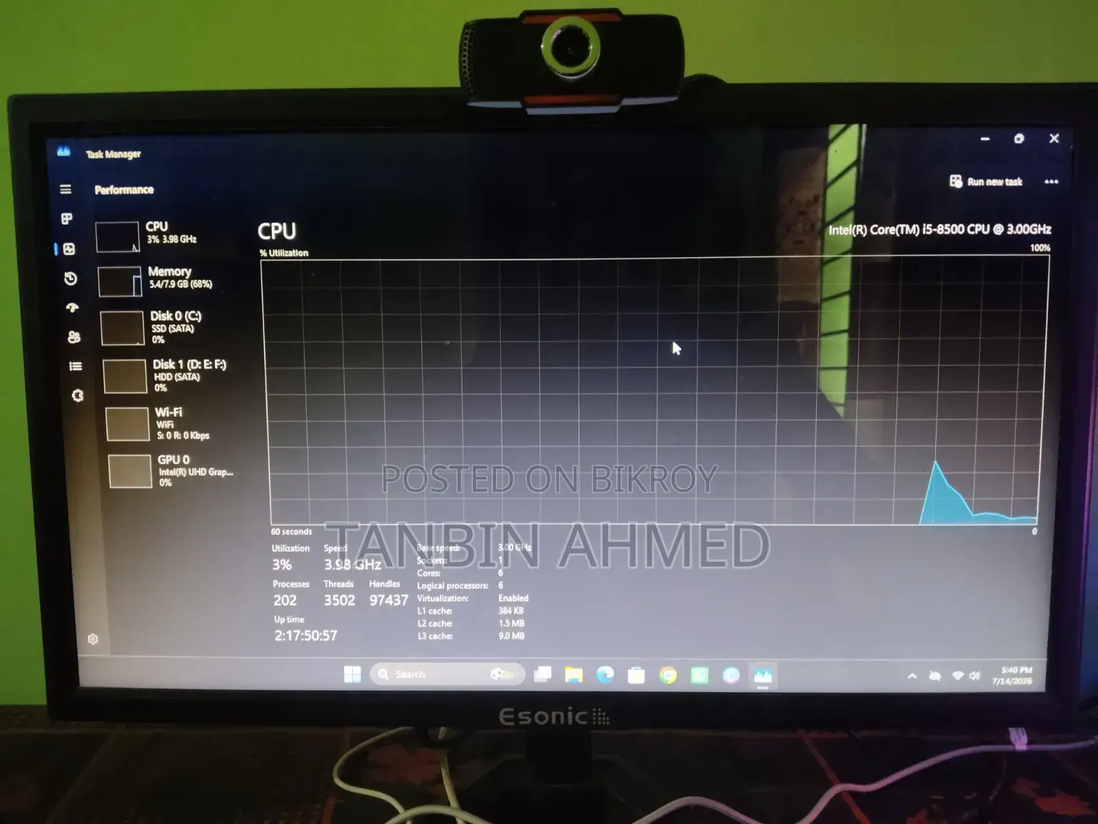 New Desktop Computer Gigabyte 8GB Intel Core i5 HDD+SSD 640GB
