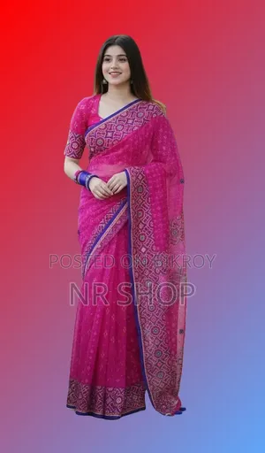 Premium Tangail Silk Boutique Saree (with running blouse piece)