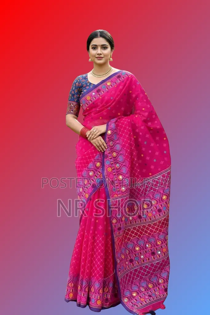 Premium Tangail Silk Boutique Saree (with running blouse piece)