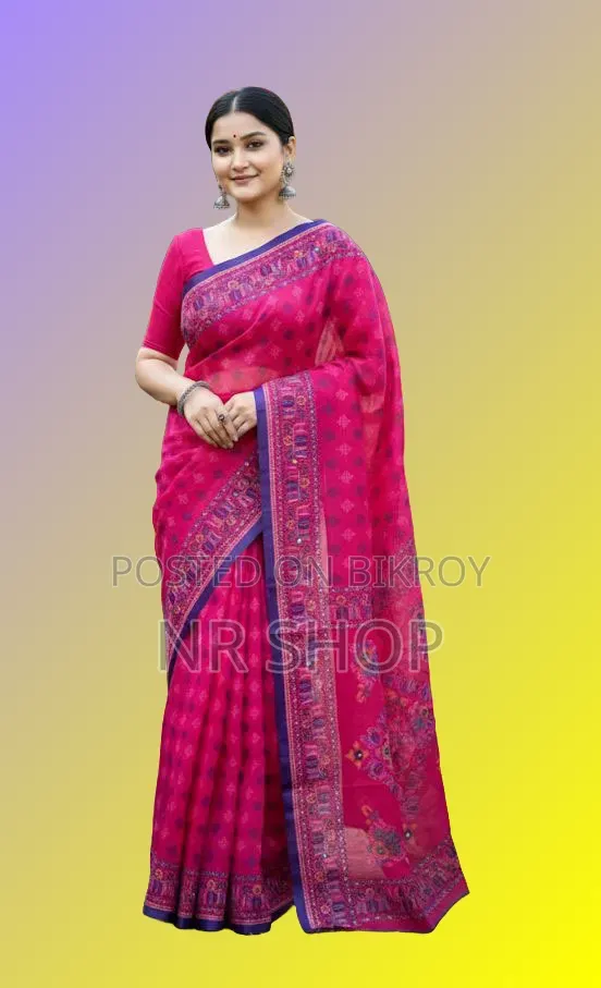 Attractive Tangail Boutique Silk Saree (with running blouse piece)
