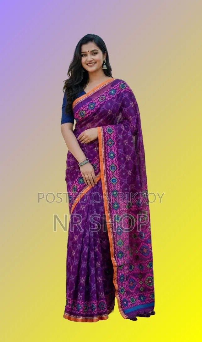 Attractive Tangail Boutique Silk Saree (with running blouse piece)