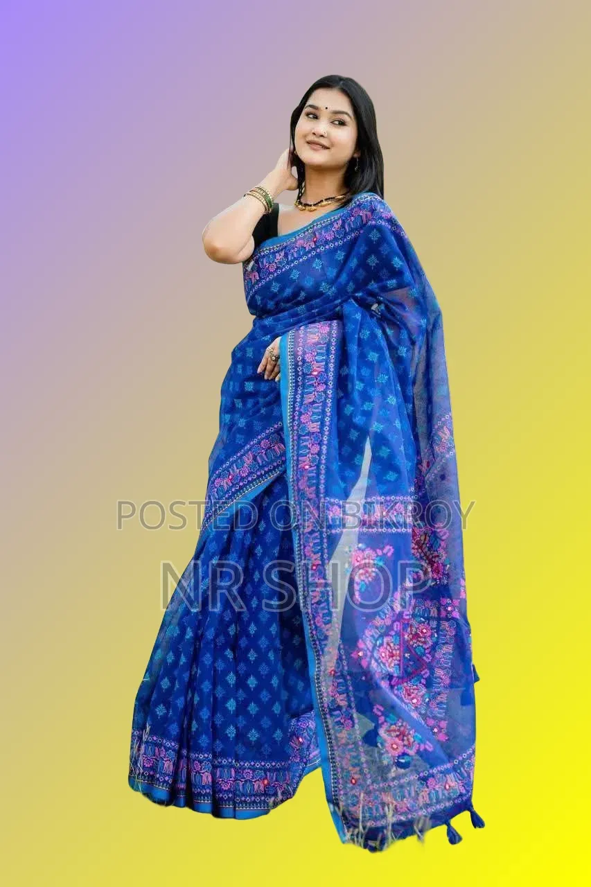 Attractive Tangail Boutique Silk Saree (with running blouse piece)