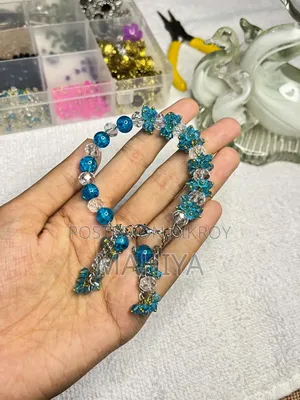 Premium Blue Crystal Bracelet Handmade Full Dhaka Cash on Delivery