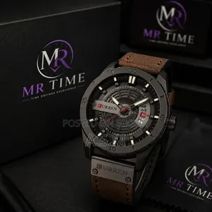 Curren Premium Men's Leather Watch With Premium Watch Box
