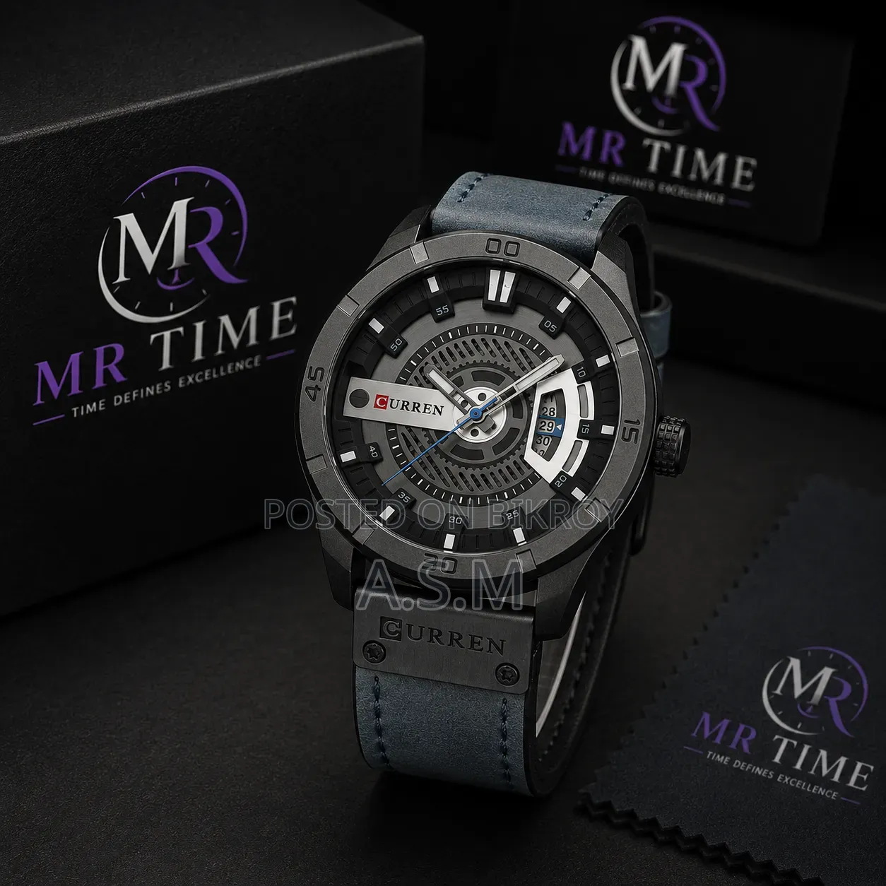 Curren Premium Men's Leather Watch With Premium Watch Box