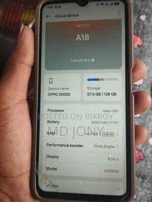 Oppo A18 128 GB White
