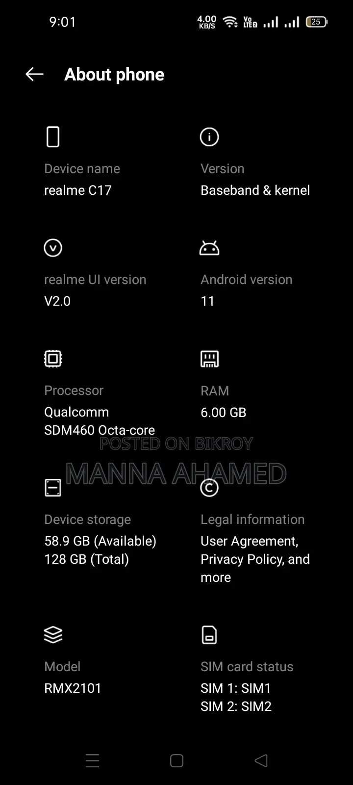 Realme C17 128 GB Blue