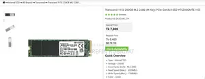 SSD Transcend 115S 250GB M.2 2280 (M-Key) PCIe Gen3x4