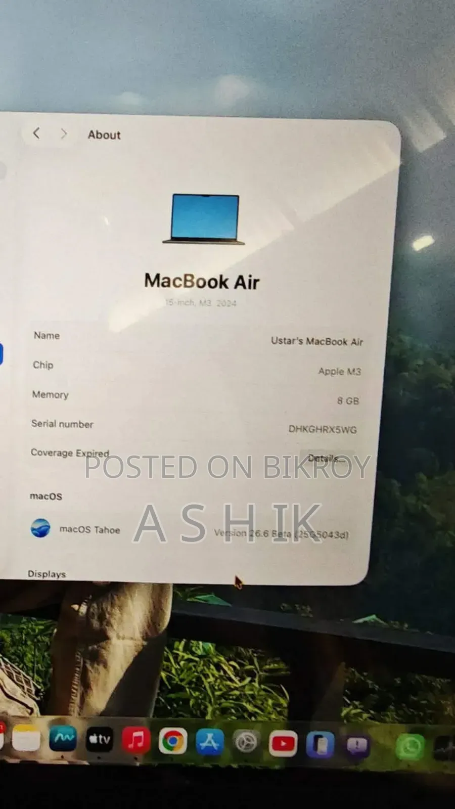 Laptop Apple MacBook Air 2024 M3 8GB Apple M3 SSD 256GB