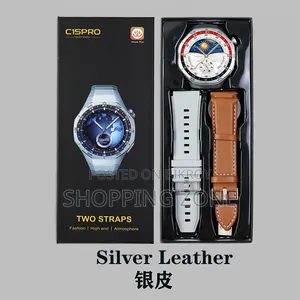 C15 Pro Smartwatch (Silver) | ২টি স্ট্র্যাপ | AMOLED Display