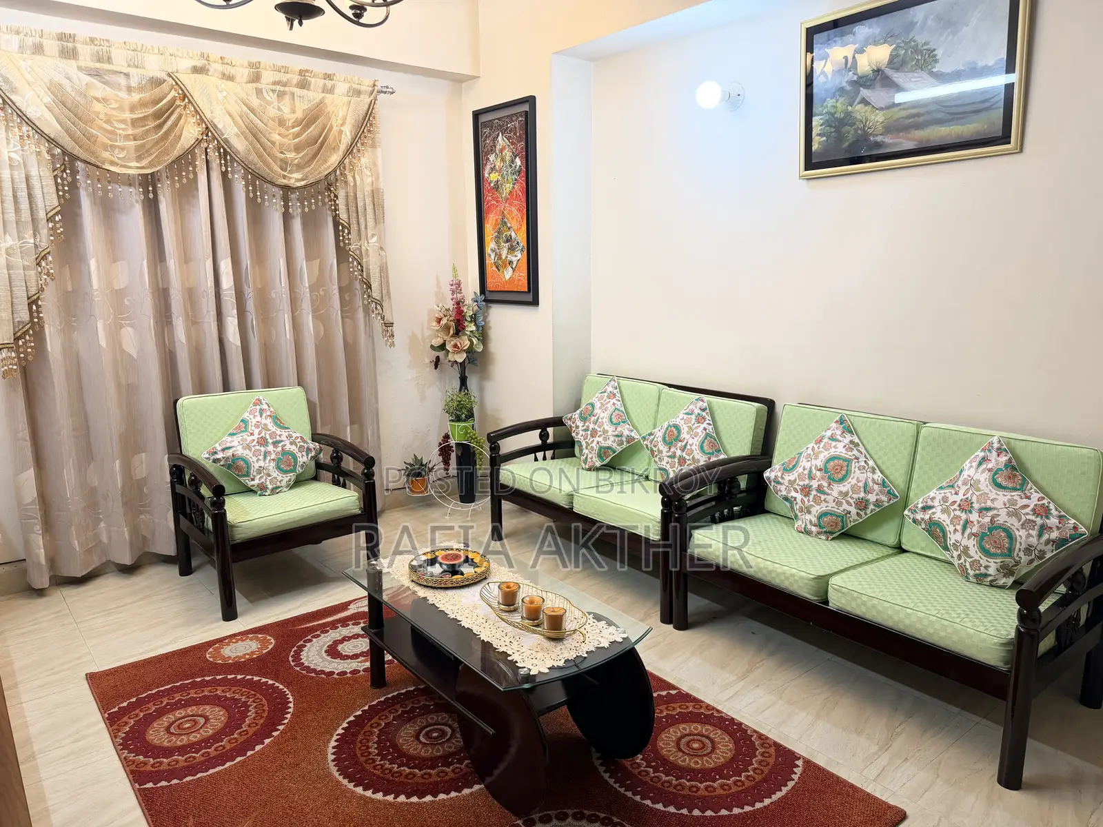 Teak Wood Sofa Set and Hatil Table