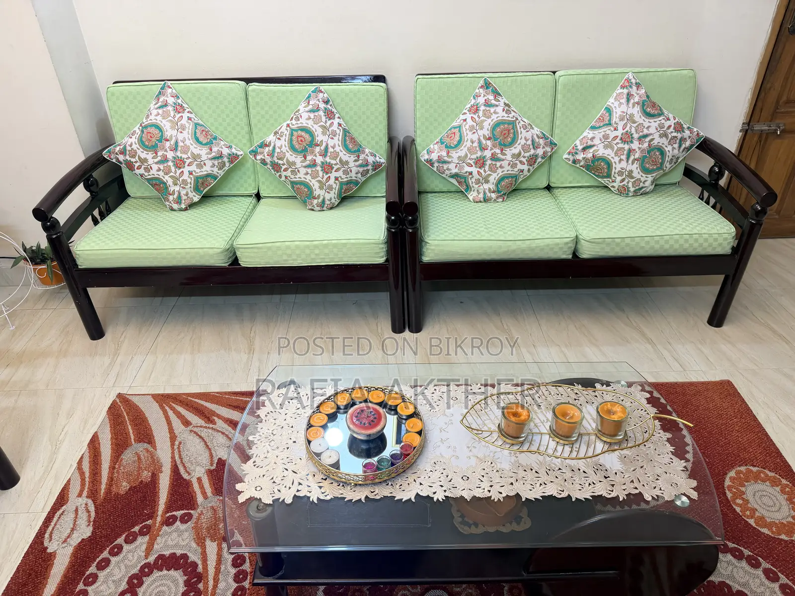 Teak Wood Sofa Set and Hatil Table