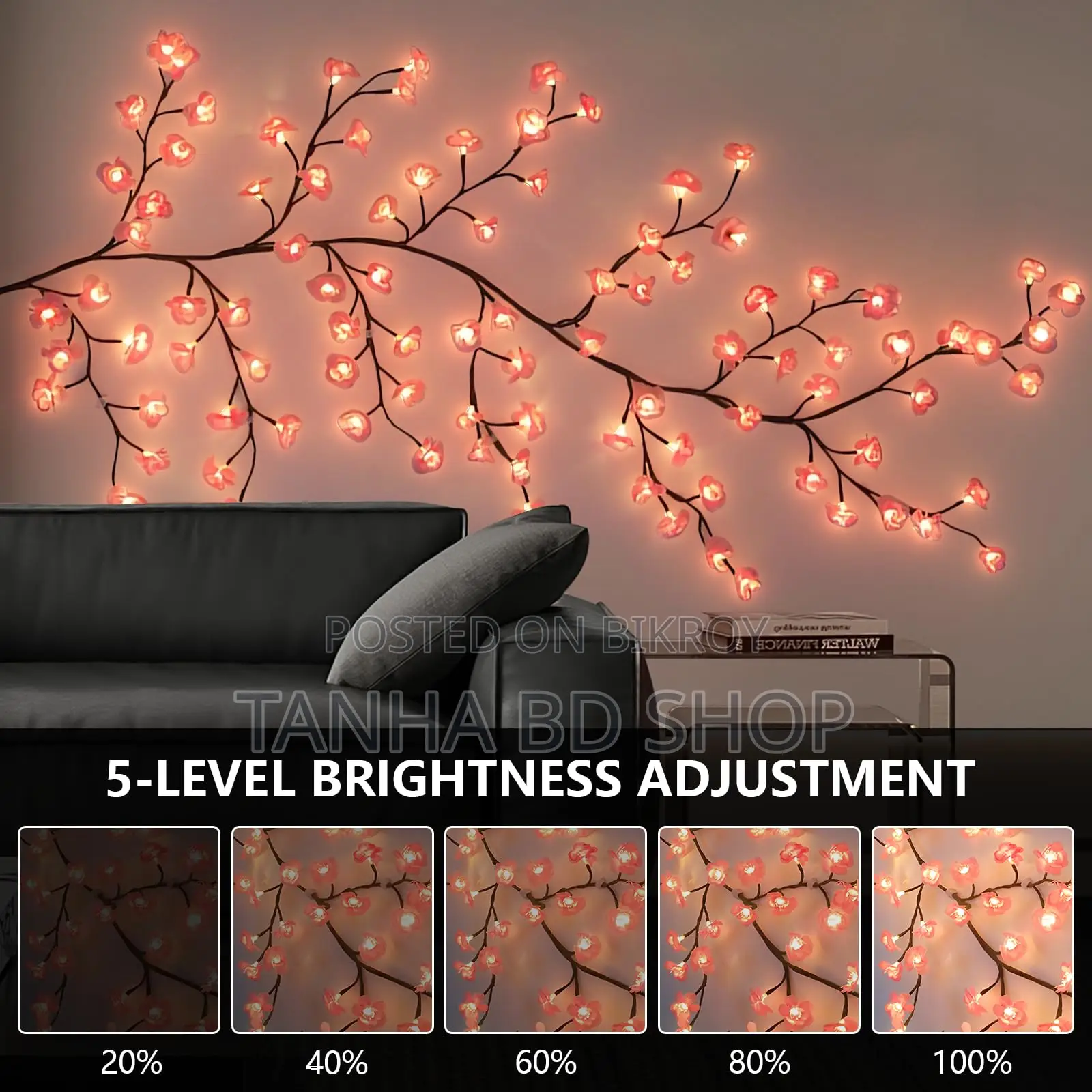 Cherry Blossom Tree Light Led Room Decor - চেরি লাইট