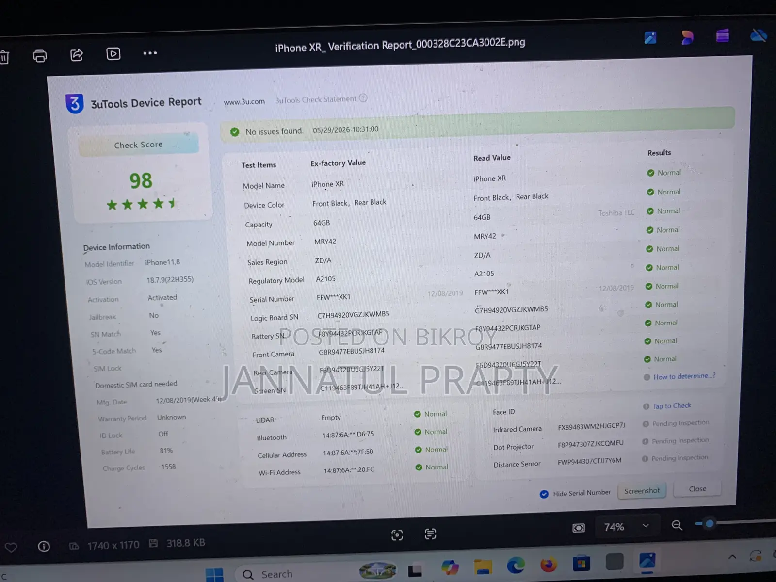 Apple iPhone XR 64 GB Black
