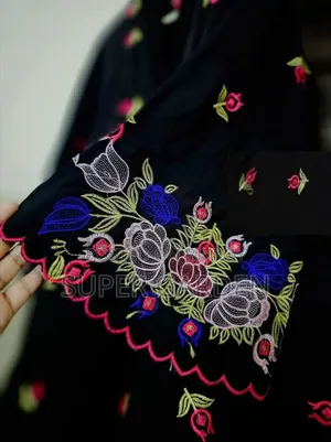 4-Part Koti Borka Set With Hijab Belt – Imported Dubai Cherry Fabric