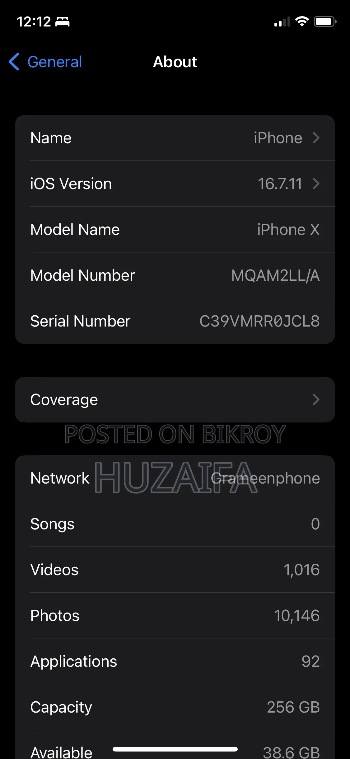 Apple iPhone X 256 GB Black