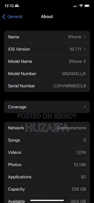 Apple iPhone X 256 GB Black
