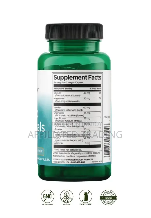 Swanson Sleep Essentials GABA Melatonin 60 Capsules - Made in USA