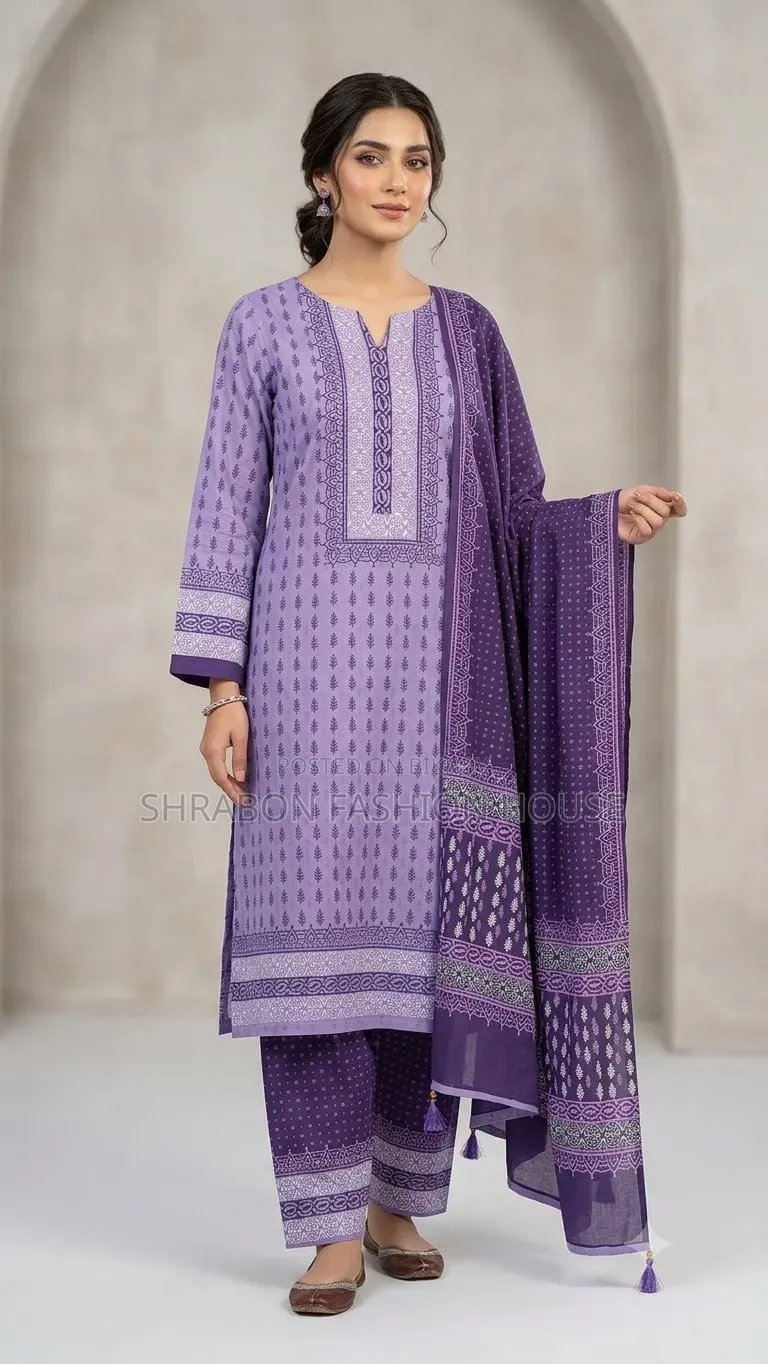 Premium Hand Block Unstitched Three Piece, Comfort for Summer Days