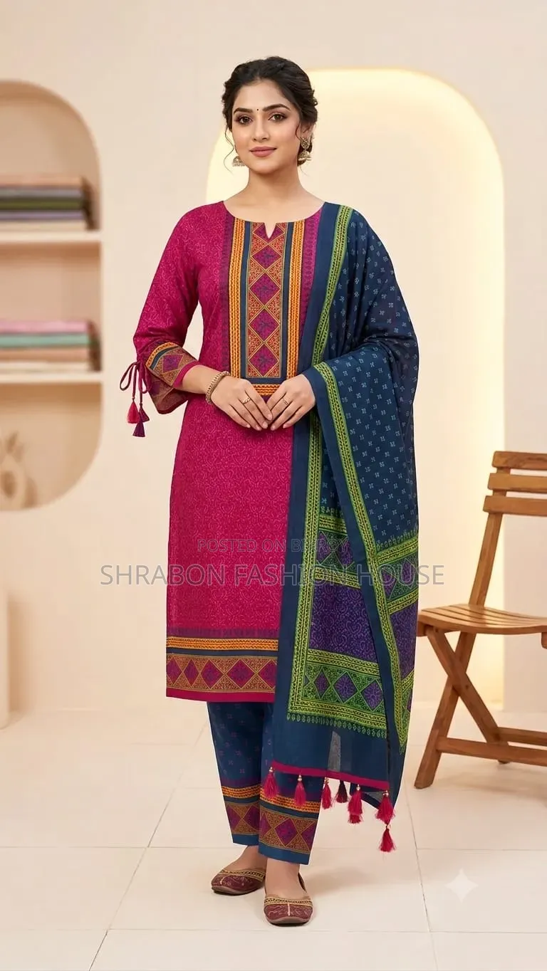 Premium Hand Block Unstitched Three Piece, Comfort for Summer Days